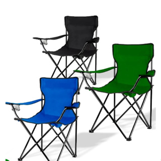 Cadeira Dobrável Em Aço Camping, Pesca Porta Copos Com Bolsa em Oferta na Shopee
