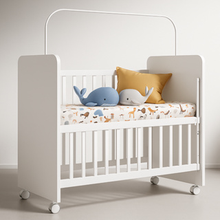 Berço BabySense Com Grade Móvel + Colçhão, Mini Berço Infantil Bedside Ergonômico Confortável em Oferta na Shopee