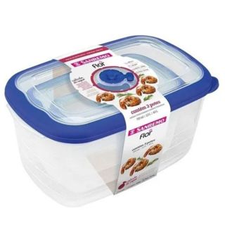 Sanremo Conjunto 3 Potes Retangular 4,6lL 2,3L e 400ml Plástico Vasilha em Oferta na Shopee