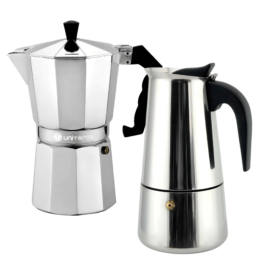 Cafeteira Italiana Unitermi de Inox Café Expresso 6 Xícaras Cafeteira Italiana Splendore