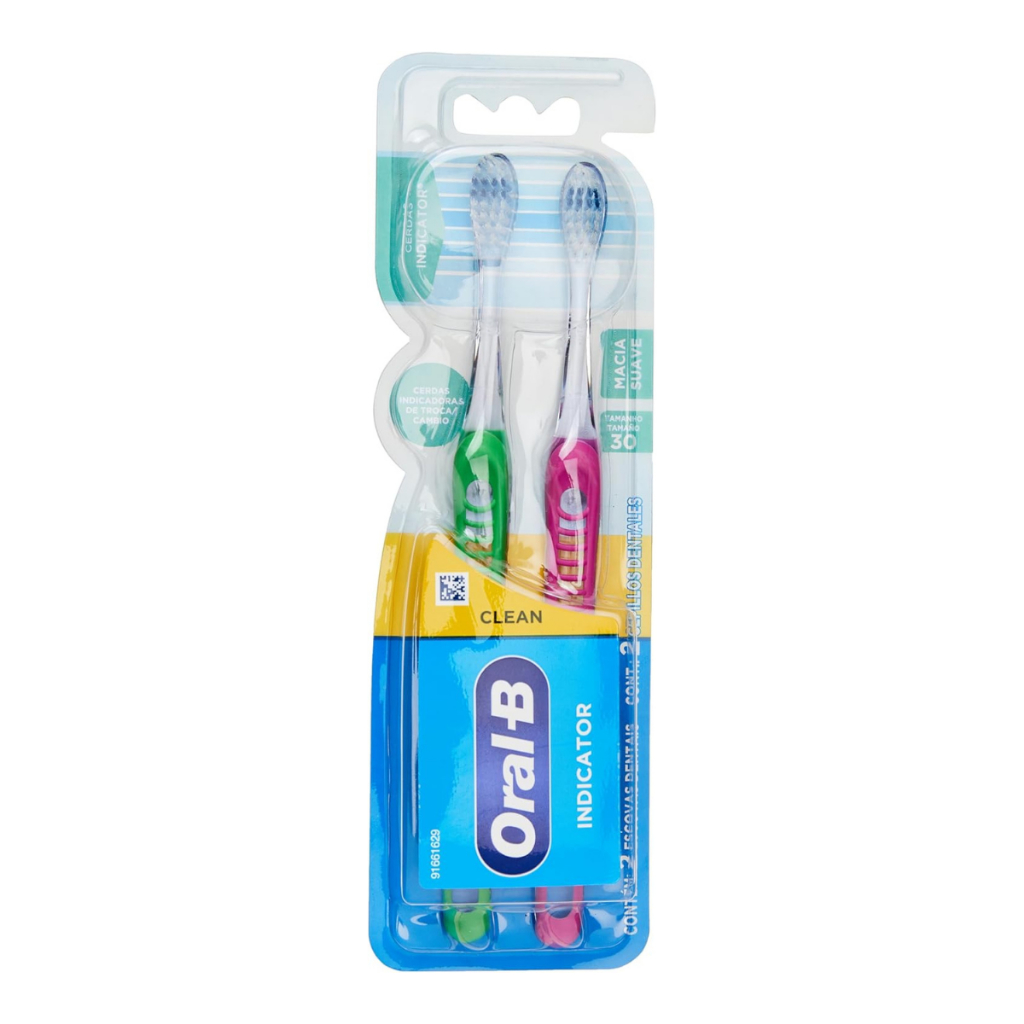 Escova Dental Oral B Indicator Plus 30 Macia com 2 unidades