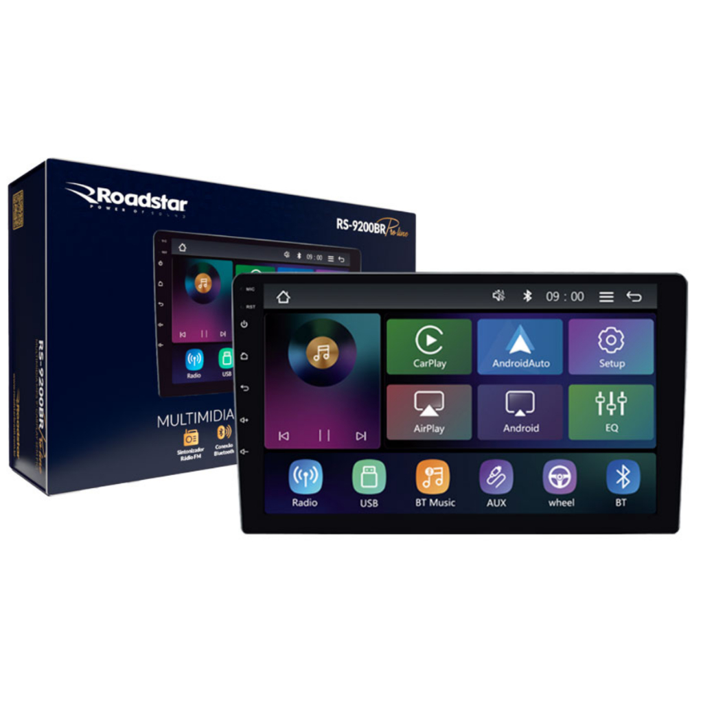Multimídia Mp5 9 Polegadas Roadstar Rs9200br Pro Line Carplay Sem Fio - Spare Parts and Accessories for Vehicles
