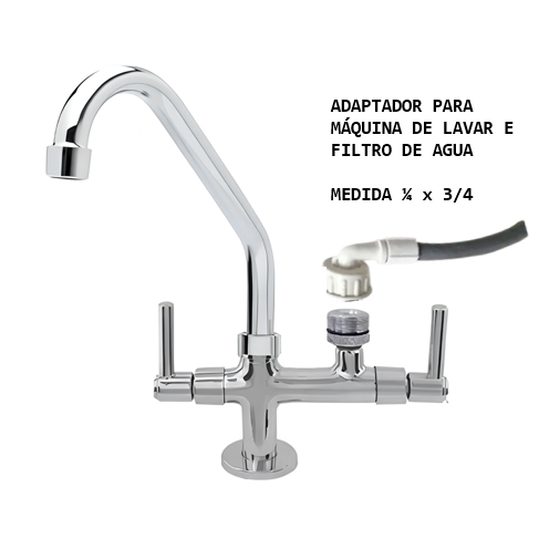 Torneira De Bancada Com Adaptador Para Filtro e Maquina De Lavar