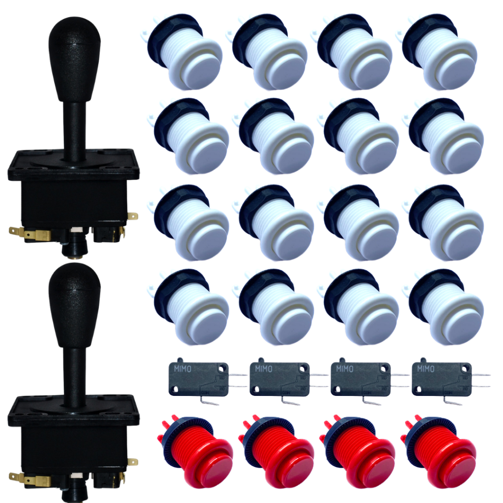 Kit 20 Botão Nylon 2 Comandos Fliperama Joystick Arcade