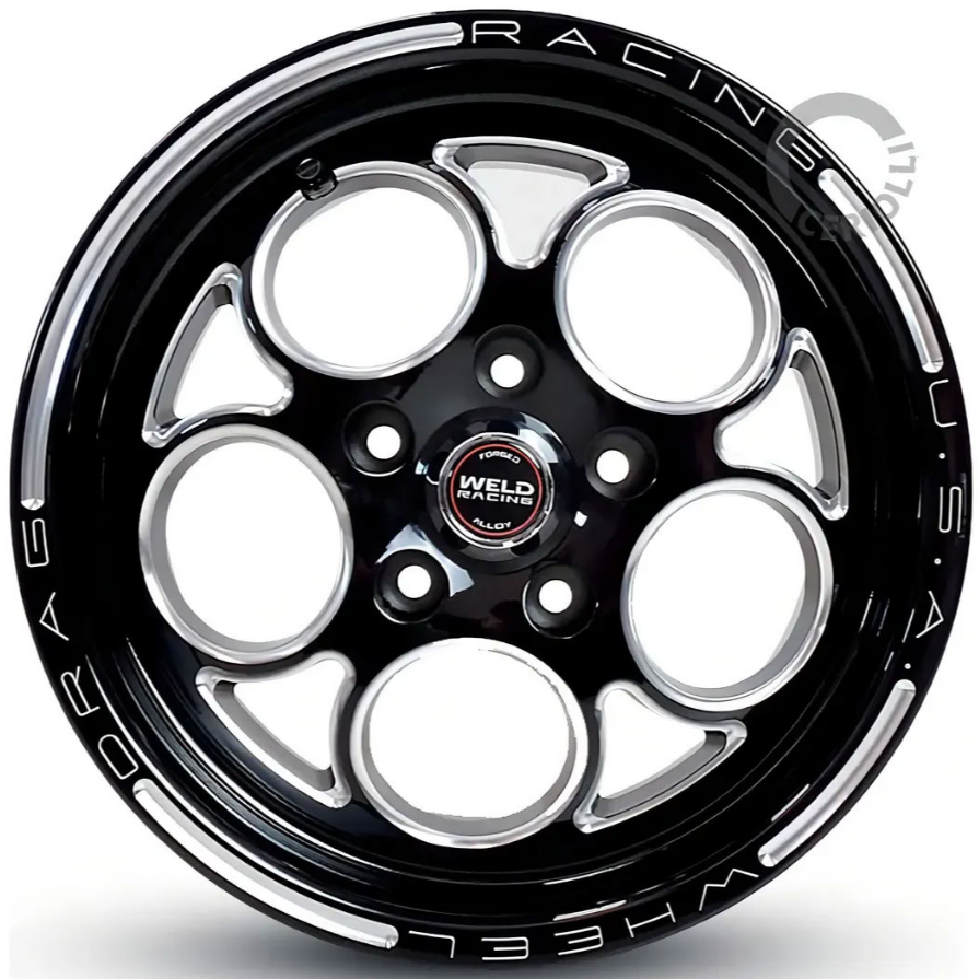 Kit 2 Rodas Weld Magnum Aro 17 5x114 Tala 7 Preto com Diamantado Bicos de Brinde Envio Imediato C10