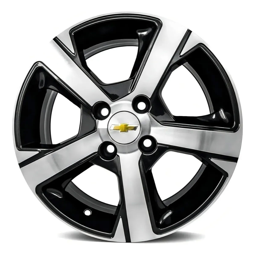 Kit 4 Rodas Gm Prisma Onix Celta Corsa Aro 14 4x100 Preto Diamantado Bicos de Brinde R82