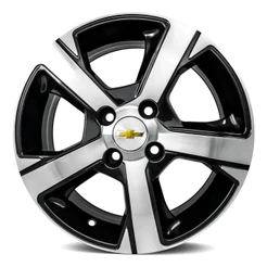Kit 4 Rodas Gm Prisma Onix Celta Corsa Aro 14 4x100 Preto Diamantado Bicos de Brinde R82