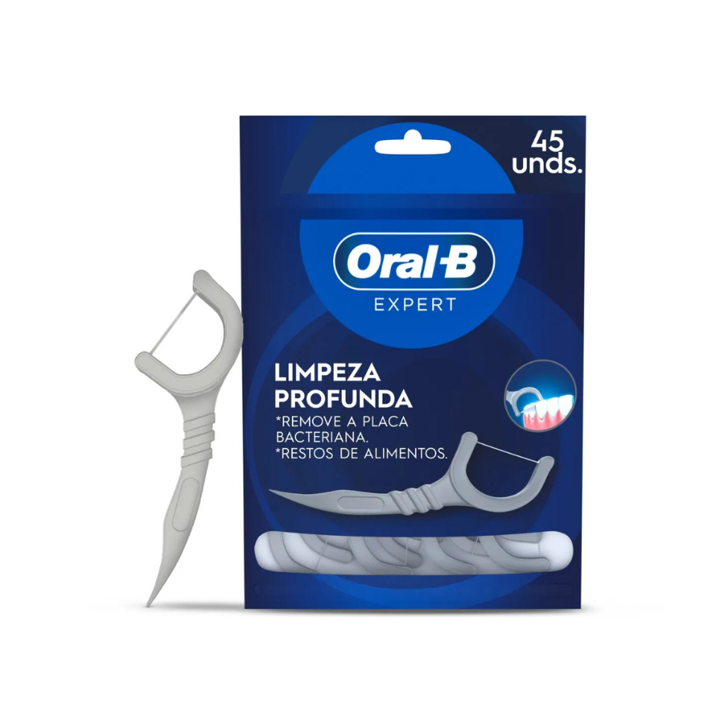 Fio Dental Oral-B Flosspick Expert Com 45 Unidades - Health
