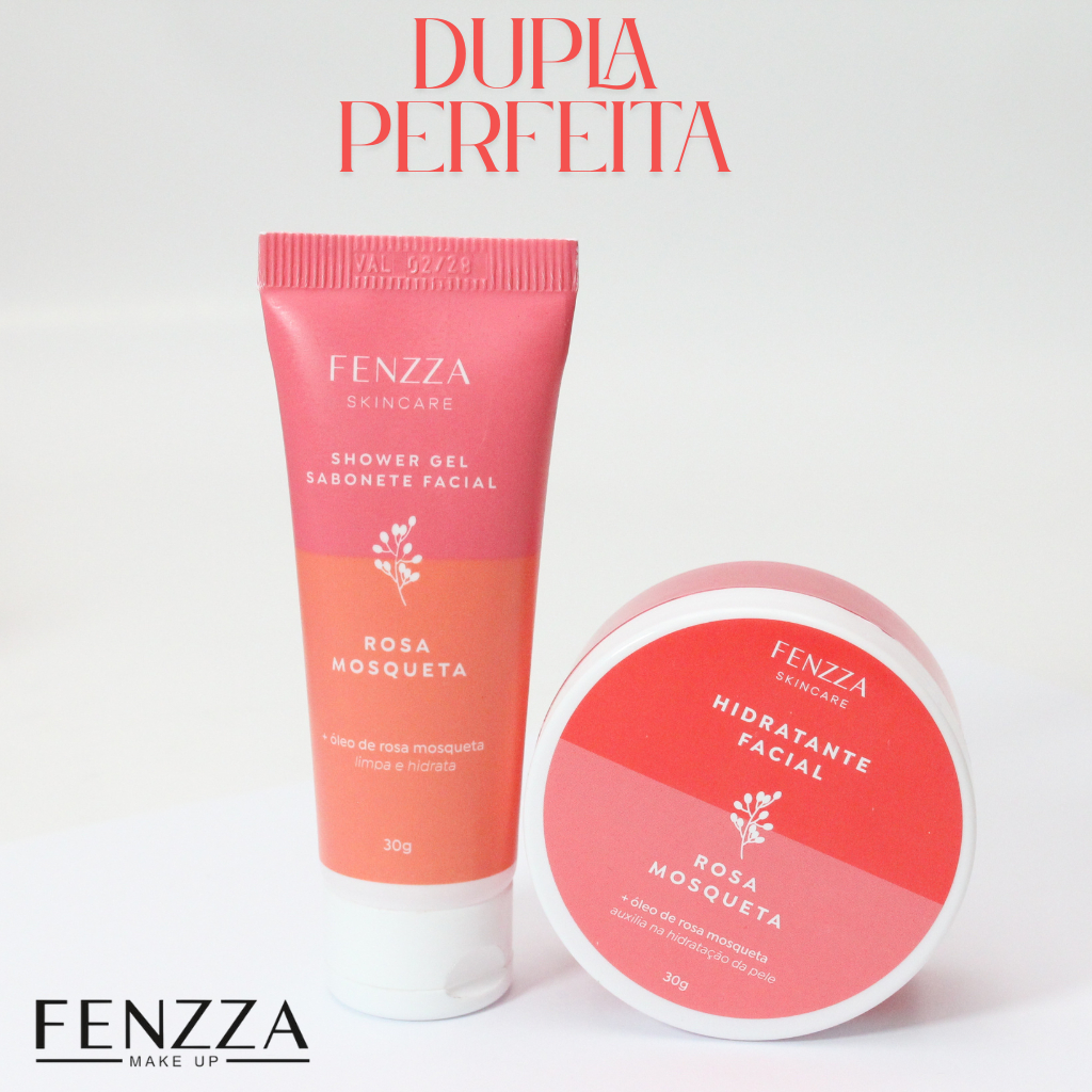 Kit Skincare Fenzza Rosa Mosqueta – Sabonete e Hidratante Facial com Nutrição Profunda em Oferta na Shopee