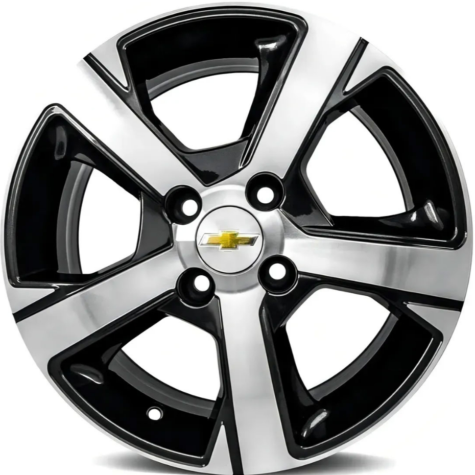 Kit 4 Rodas Gm Prisma Onix Celta Corsa Aro 15 4x100 Preto Diamantado Bicos de Brinde R82