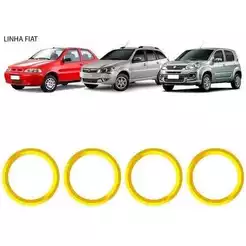 Kit 4 Aneis Centralizador De Roda Esportiva Fiat 71,9mm
