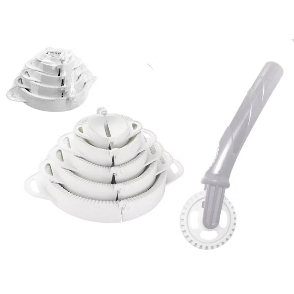 Kit Forma 5 Moldes de Risole Ravioli Fogazza Salgados Keita + Carretilha Corta Fecha Massas e Pastel