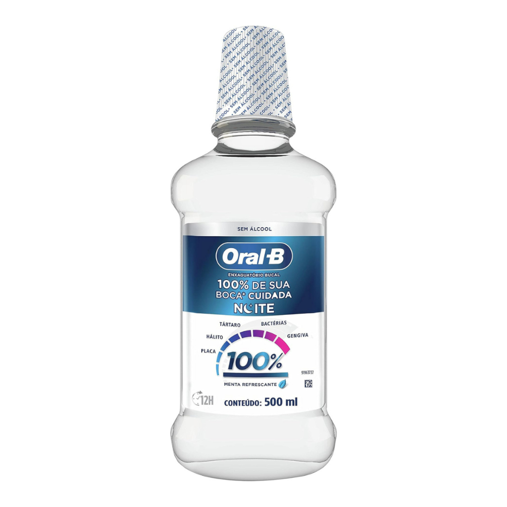 Enxaguante Antisséptico Bucal Oral-B 100% De Sua Boca Cuidada Noite 500ml - Health