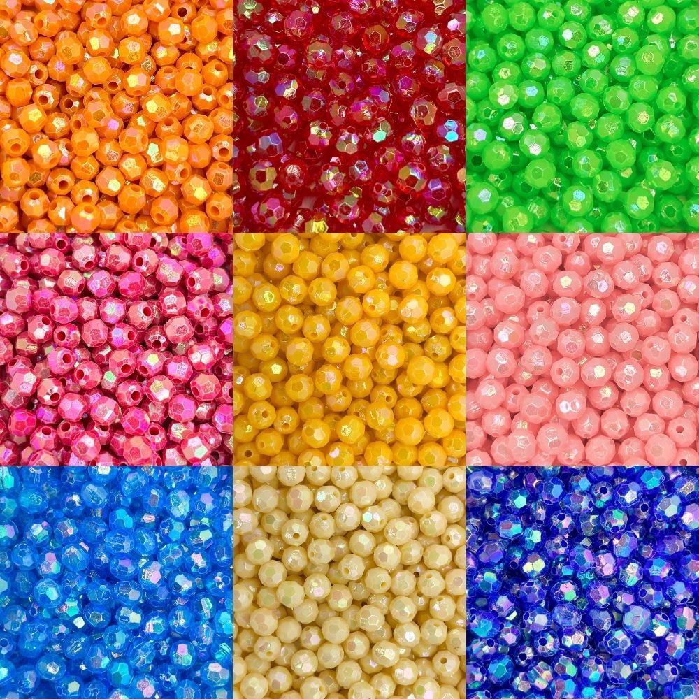 Miçanga Sextavada 8mm Colorida Irisada até 520 unidades