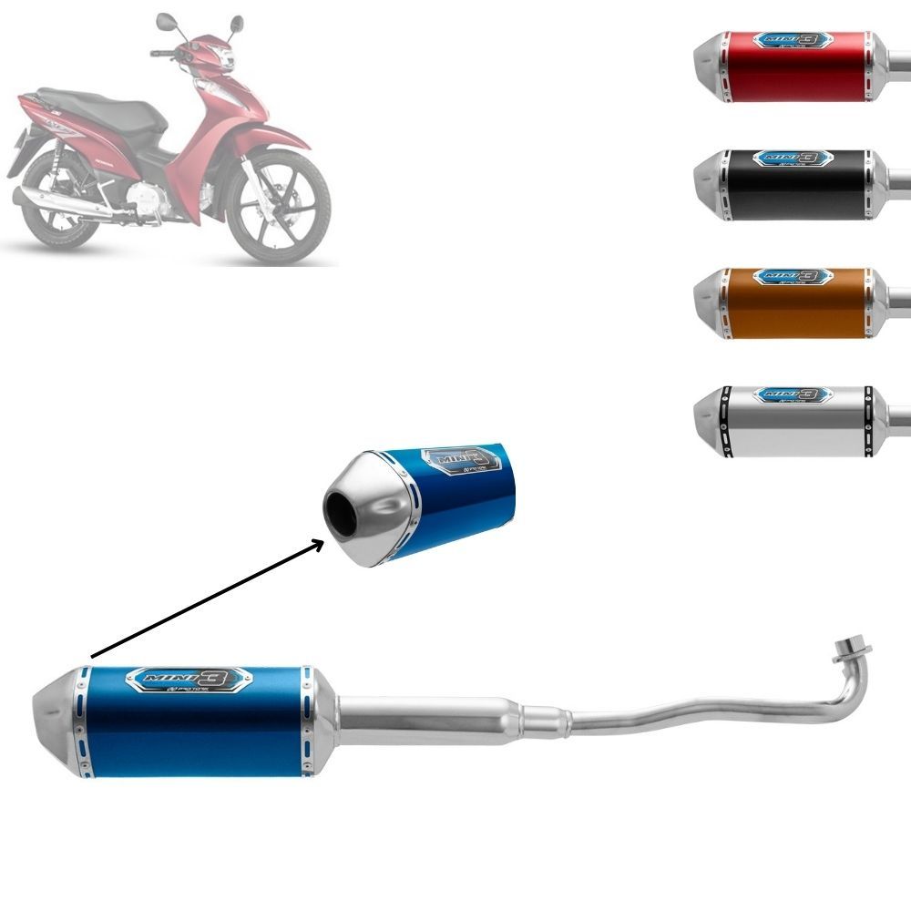 Escapamento Escape Moto Pro Tork Mini 3 Compatível Honda Biz C 125 2009 A 2020 Flex Curva Cromada em Oferta na Shopee
