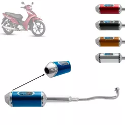 Escapamento Escape Moto Pro Tork Mini 3 Compatível Honda Biz C 125 2010 até 2020 Flex Curva Cromada