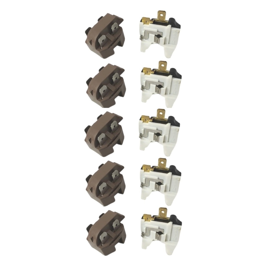 Kit C/05 Rele Ptc E Protetor Térmico Universal Geladeira 1/10 A 1/3 220V