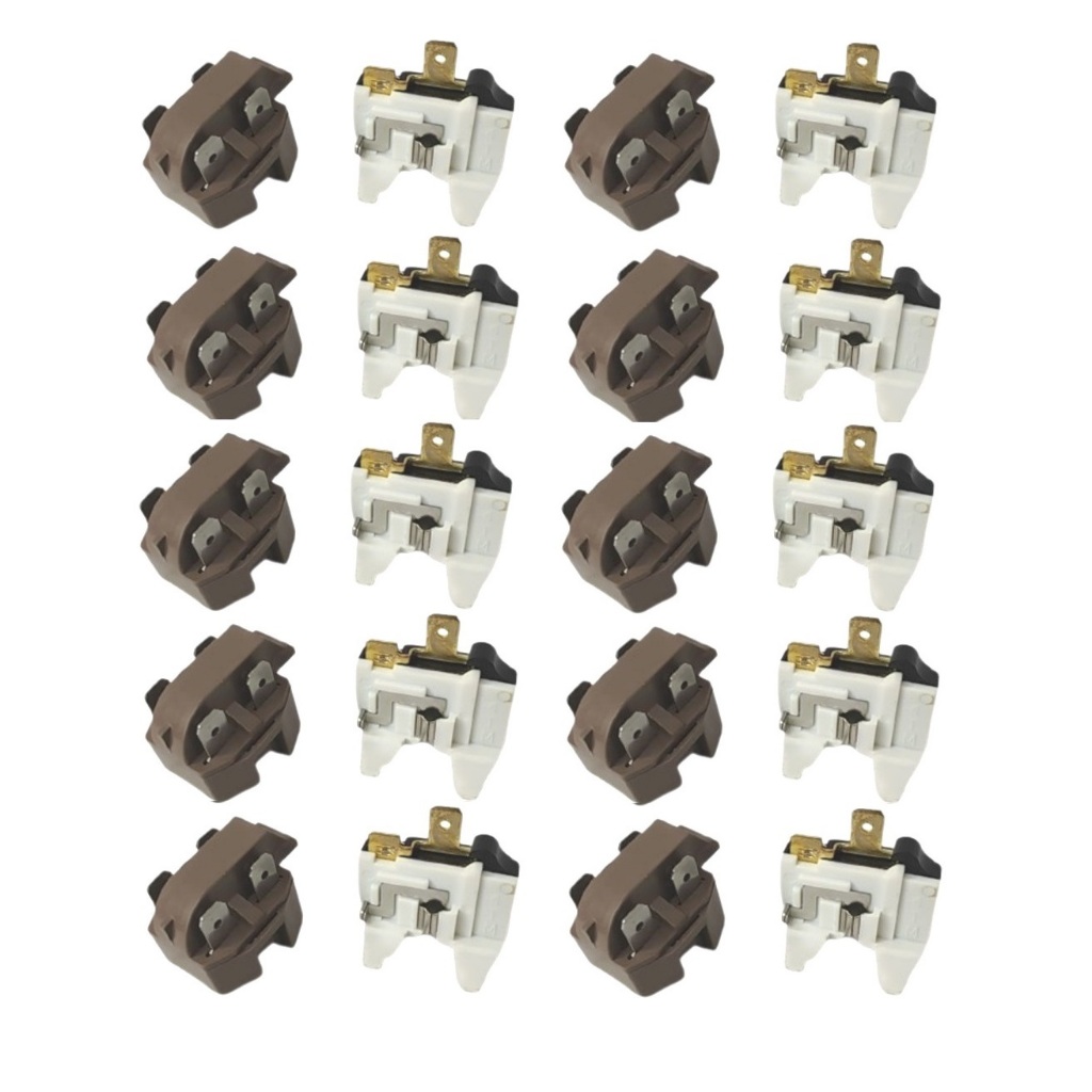 Kit C/ 10 Rele Ptc E Protetor Térmico Universal Geladeira 1/10 A 1/3 127V