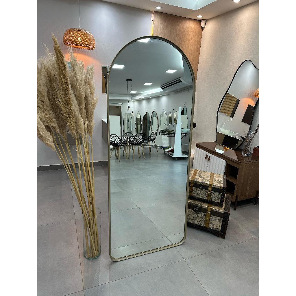 Espelho Janela Metal Com Suporte Chão  150cm x 60cm 170cm x 70cm Sala Quarto Salão Loja em Oferta na Shopee