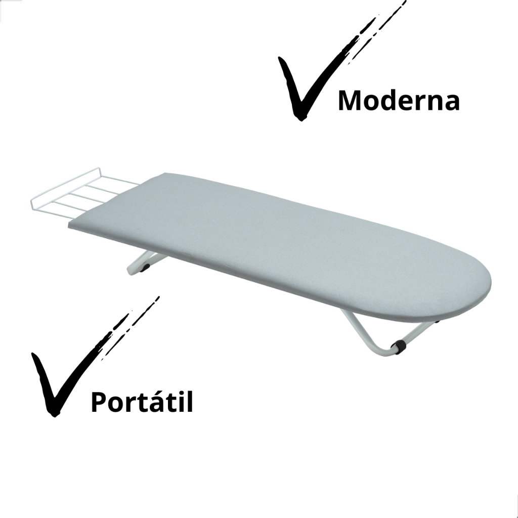 Tabua Passar Roupa Portátil Pé Dobrável Cama Mesa Porta Ferro