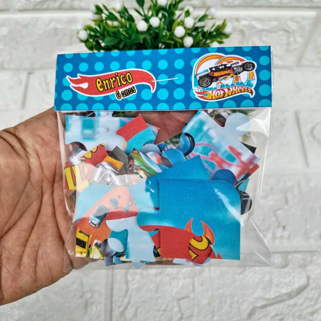 Quebra-cabeça Hotwheels Personalizado Lembrancinha aniversario ou festa infantil