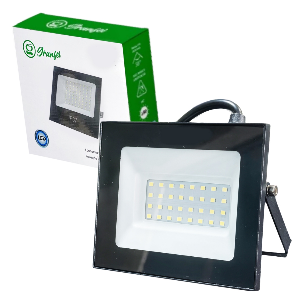 Mini Refletor IP65 LED 100/200W Projetor Smd Slim Campo Garagem Holofote Branco Frio 5/10UN LUMI