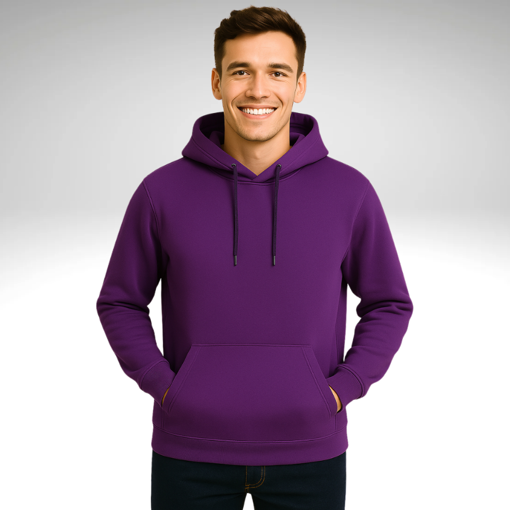 Moletom Masculino Canguru com Capuz Roxo– Blusa de Frio Inverno Barata Promoção