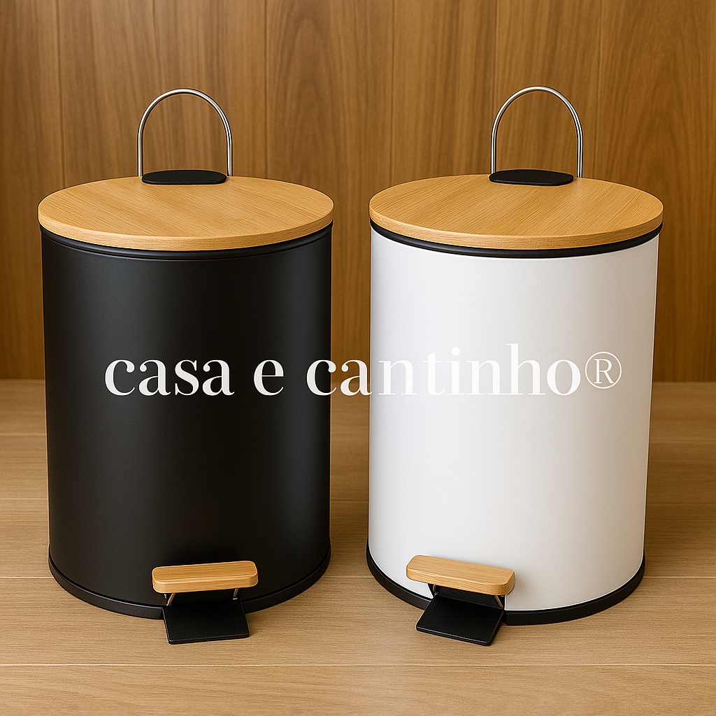 Lixeira para Casa Banheiro Cozinha Grande em Inox ou Metal  Com e Pedal Decorativa Multius...