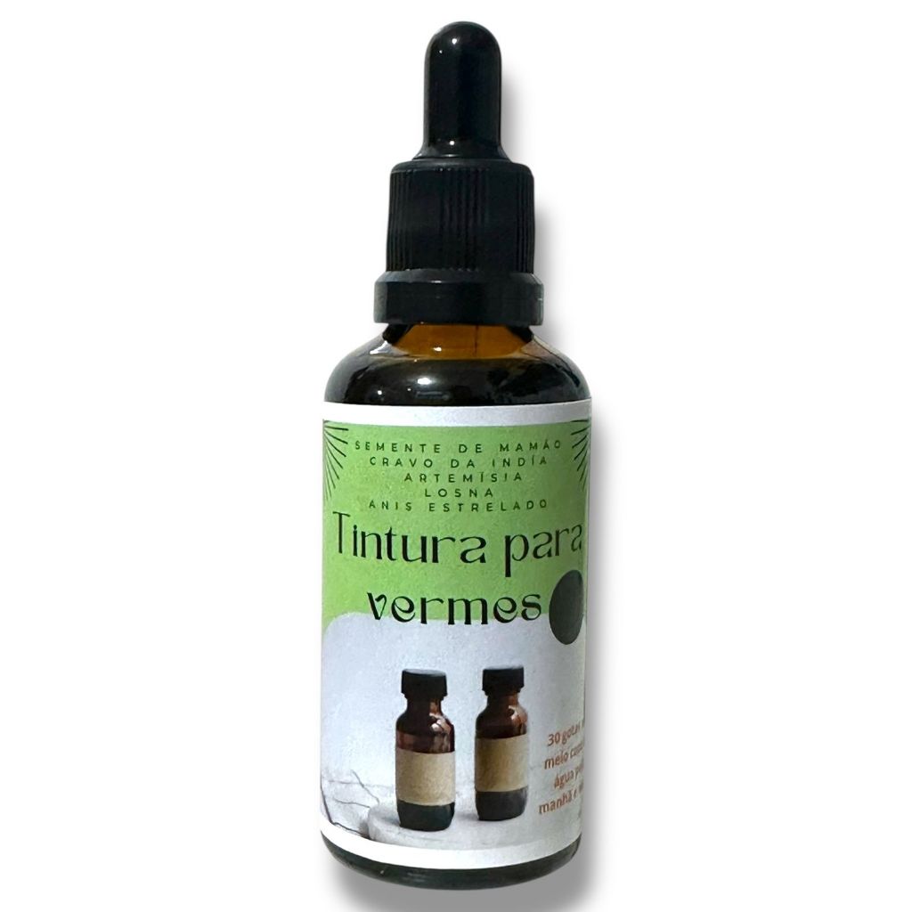 Tintura contra parasitas (cravo, anis estrelado, artemisia, semente de mamão, losna) 50ml Canteiro de Ervas