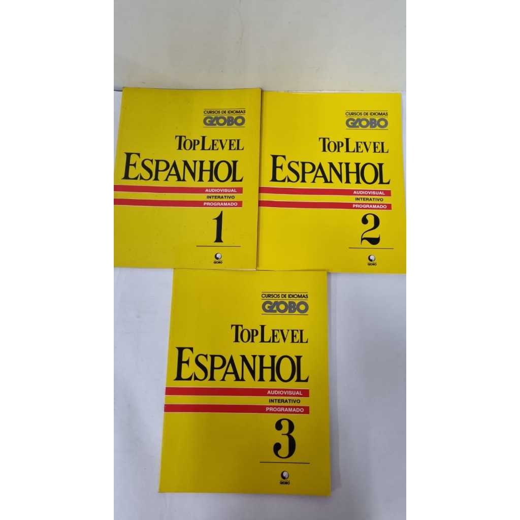 Livro Cursos de Idiomas Globo Top Level Espanhol  1,2, 3, 4, 5, e 6 Editora Globo A4224