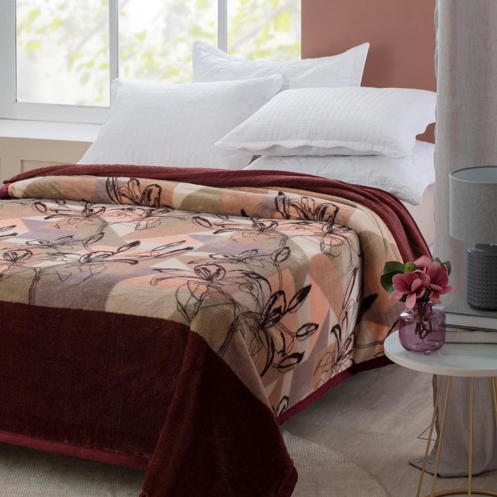 Cobertor Casal Jolitex Dyuri Plus Microfibra Florido Guadalquivir 2,20x1,80m Coberta Manta Edredom - Home & Living