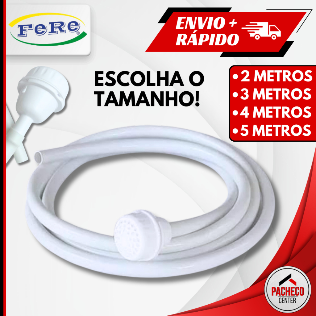 Mangueira Mangueirinha Para Chuveiro com Chuveirinho Desviador 2M 3M 4M 5M - Fere em Oferta na Shopee