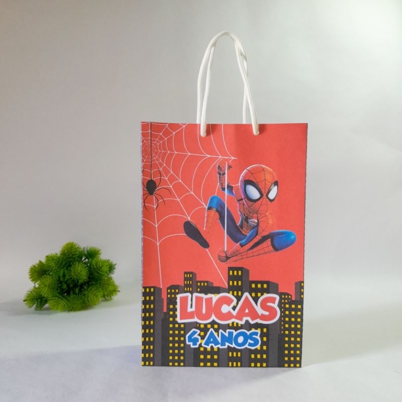 Sacolinha Personalizada(M)PEGUE E MONTE Homem Aranha-Lembrancinhas para festa infantil-Personalizado