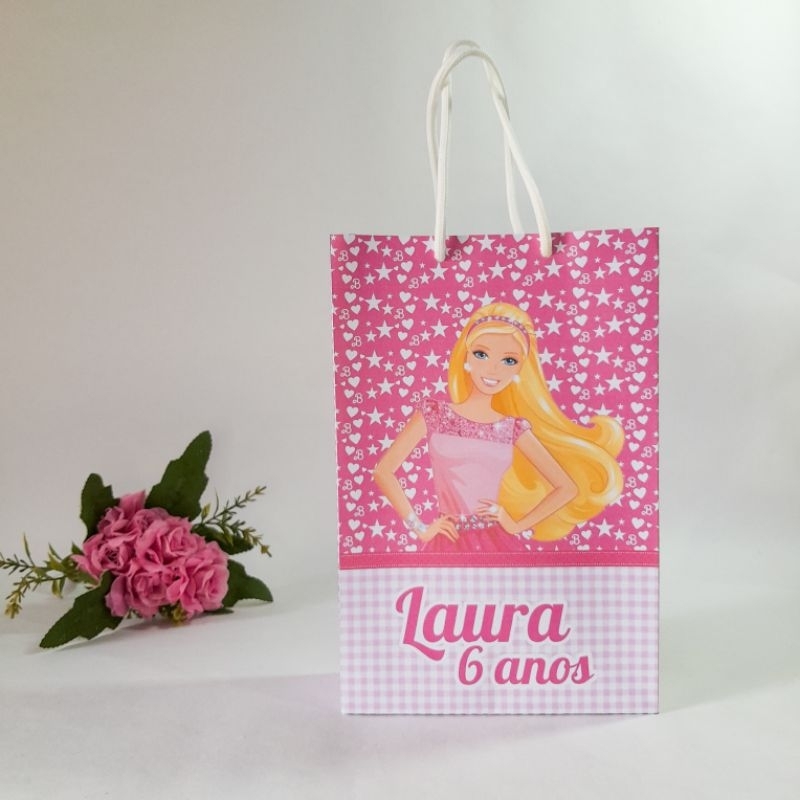 Sacolinha Personalizada(M)PEGUE E MONTE Boneca-Lembrancinhas para Festa Infantil-Infantil-Personalizados Boneca
