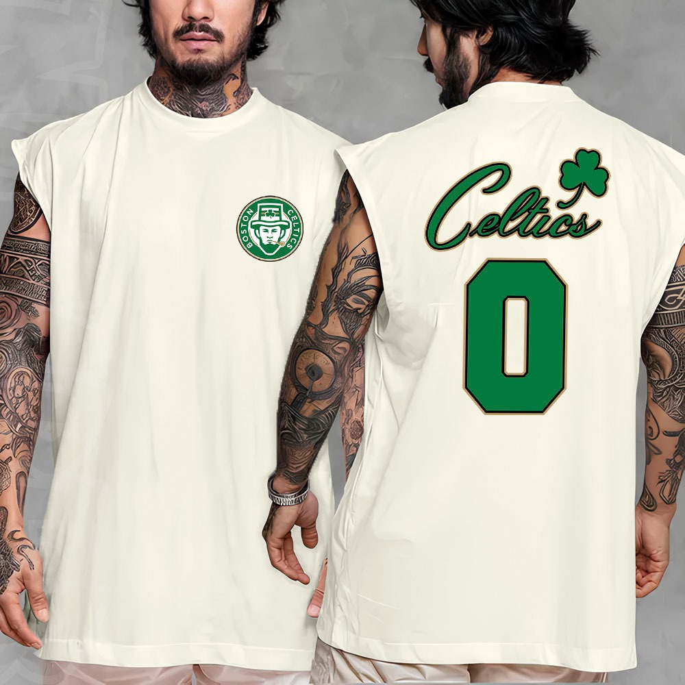 Camiseta regata machao oversized masculino time de basquete boston 0 em algodao unissex Longline