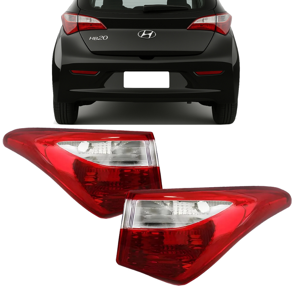 Lanterna Traseira HB20 Hatch 2012 a 2016 Bicolor Cristal de Canto