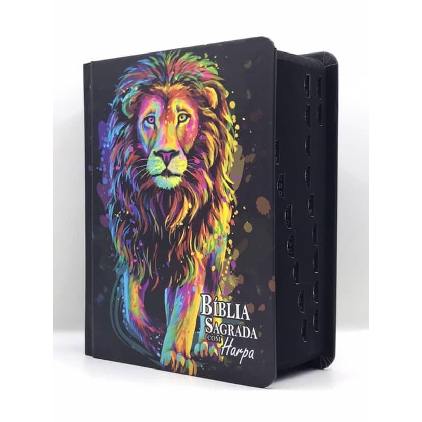 Bíblia Sagrada Com Harpa Tamanho Médio Palavra de Deus em Azul e Palavra de Jesus em vermelho Capa Dura em Oferta na Shopee