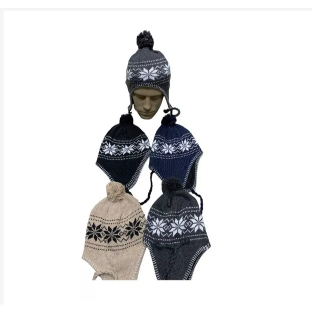 kit 5 peças/Gorro/Touca Do Chaves Estilo Peruano Tampa Orelhas Lã Trico Adulto Unissex Coloridas