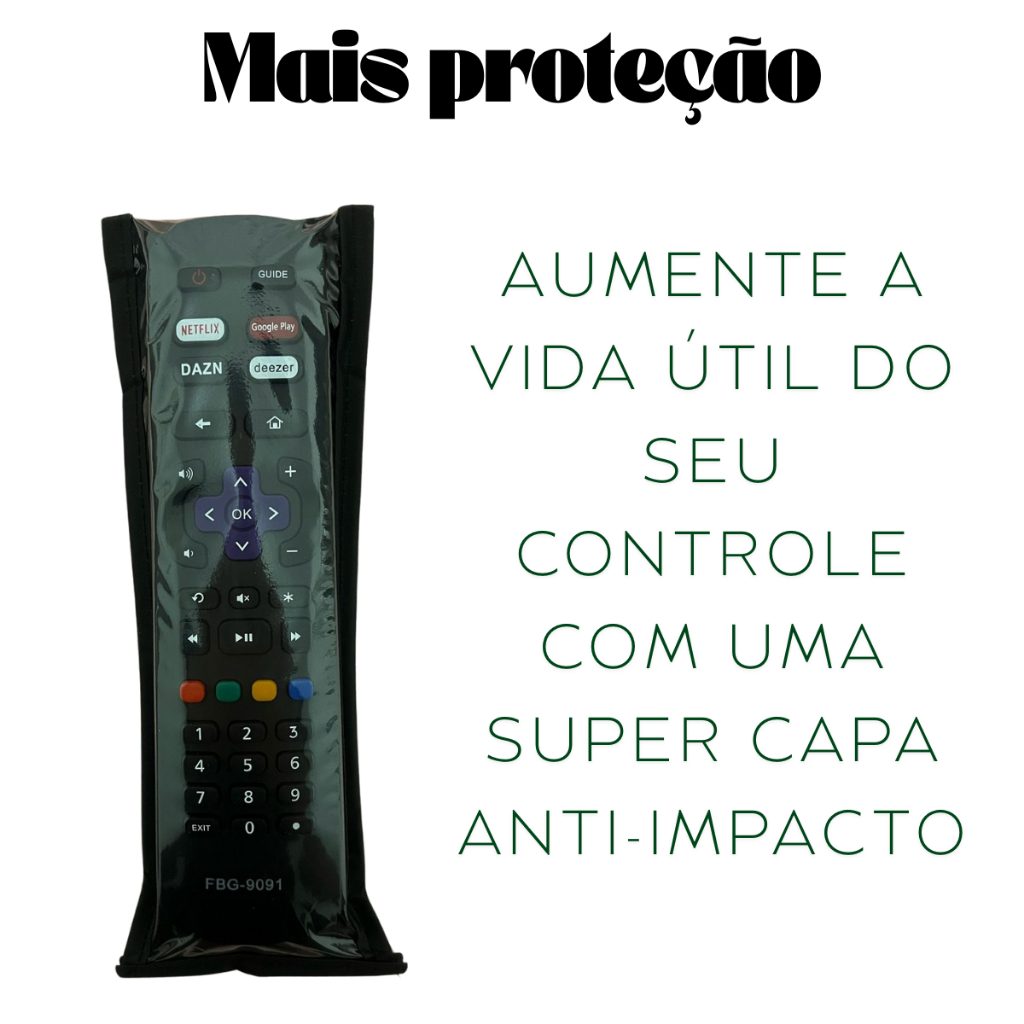 Kit Controle TV AOC Roku  SMART LED Com Capinha  Mais Vendido - detalhe