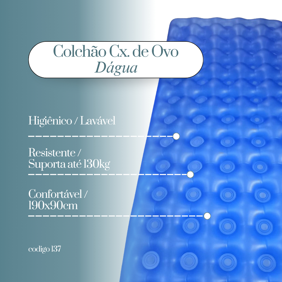 Colchão Caixa De Ovo Fechado D' Água Sem Cabeceira | Aquasonus | 137