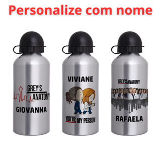 Garrafa Squeeze  de alumínio  com 500ml  - Série Greys anatomy -  Personalize com nome em Oferta na Shopee