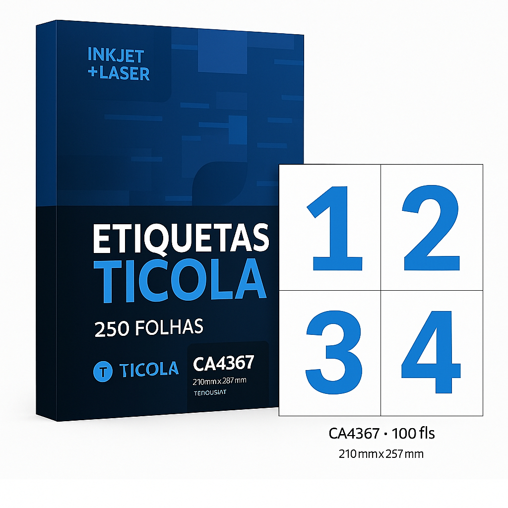 ETIQUETA ADESIVA DE ENVIO SHOPEE EM FOLHA A4 - 105 x 149mm - DE 50 A 250 Folhas - TICOLA Etiq. em Oferta na Shopee