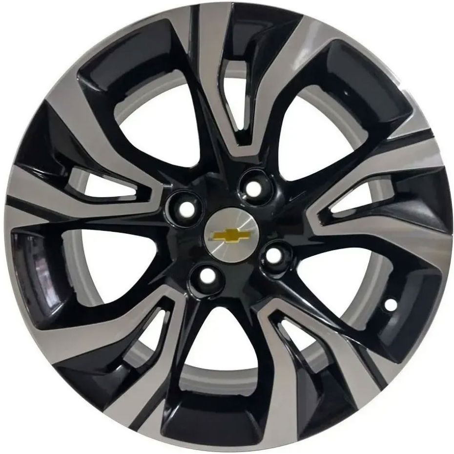 Kit 4 Rodas Aro 15 4x100 Gm Chevrolet Onix Celta Corsa Prisma Preto Diamantado Bicos de Brinde S35