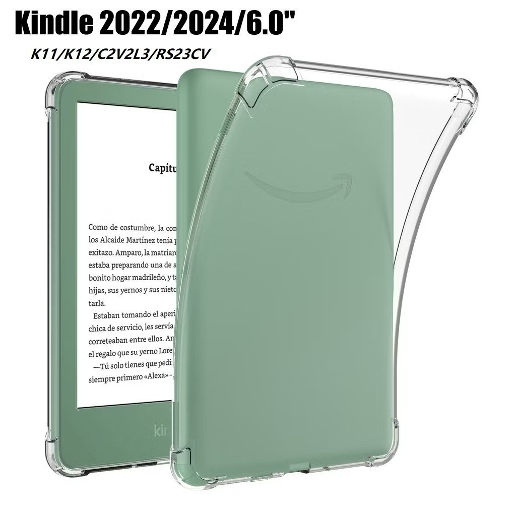 Capa Protetora Anti-Queda Soft TPU Transparente Para Kindle 2022 202410a Geração 11a 6,0 Polegadas