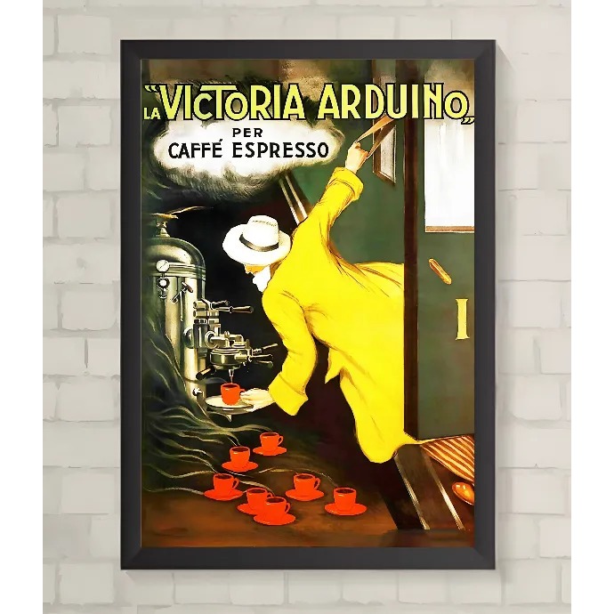 Quadro Retrô   -  Victoria Arduino Caffe Espresso  -  Decora  -  24 Cm X 33 Cm