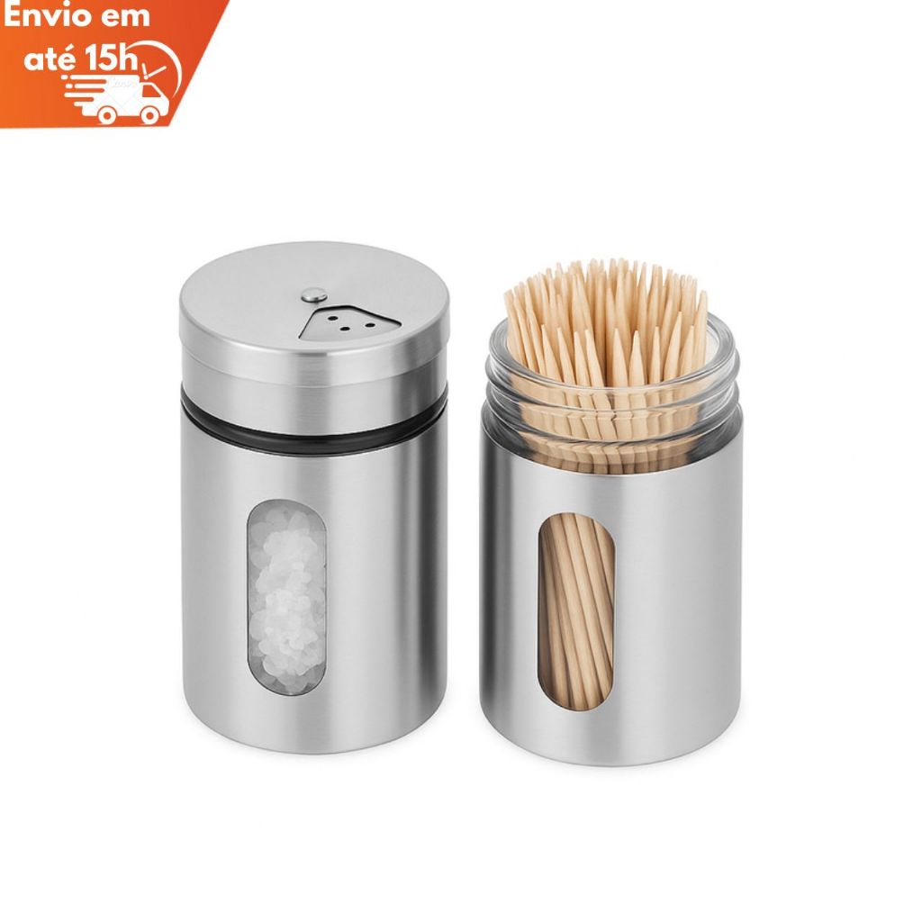 Saleiro Paliteiro em Aço Inox Vidro em Oferta na Shopee