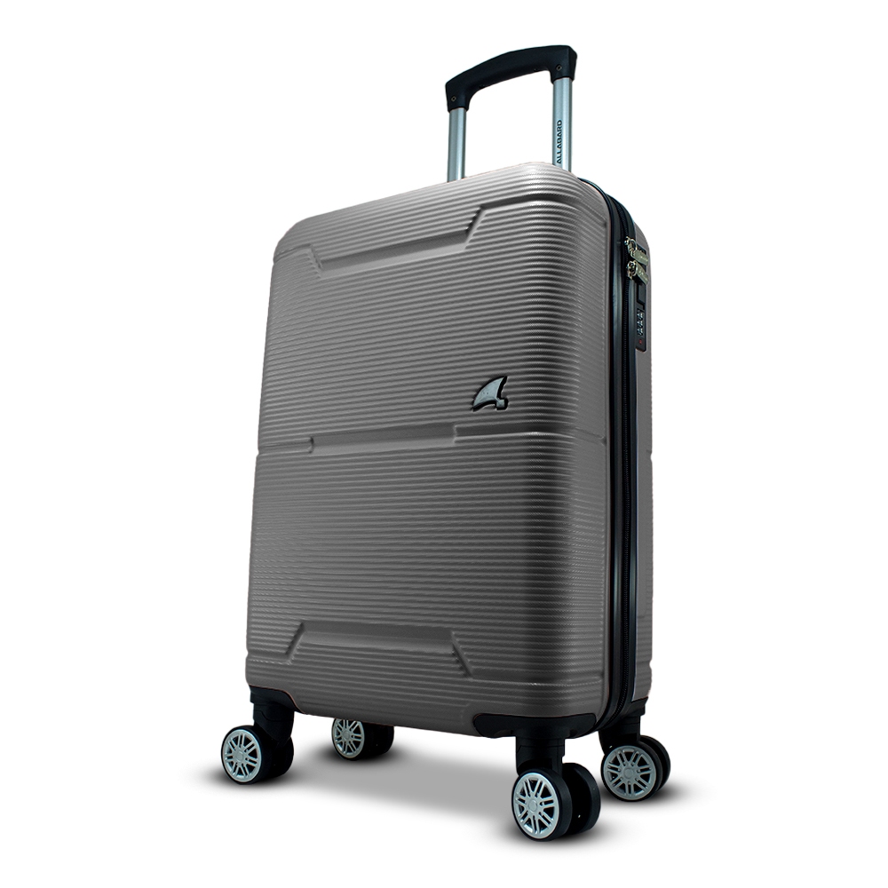 Mala de Bordo 10kg Bagagem de Mão ABS Rígido Rodinhas 360° Viagem Avião Cinza Cadeado Lateral