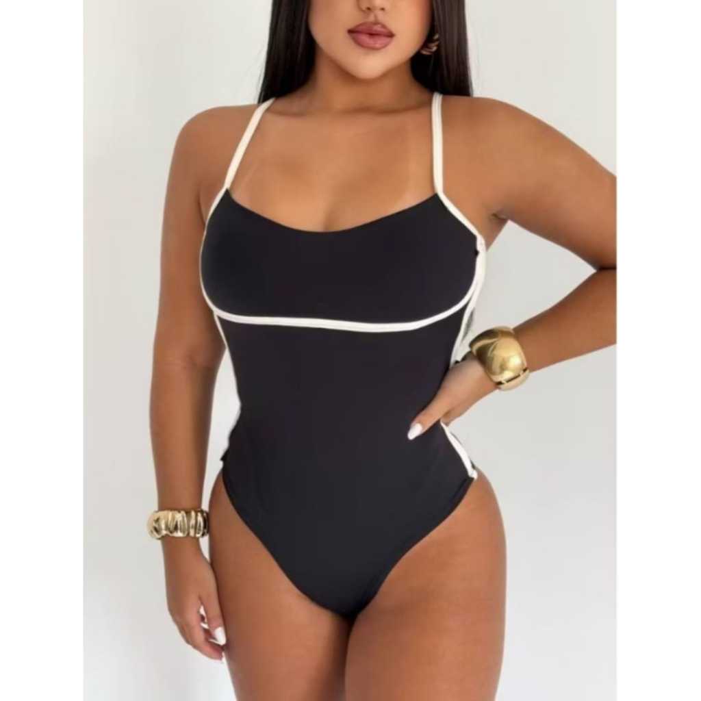 Body Maiô Ely Alças Cavado Feminino Sem Bojo Ótimas Sustentação Alcinha Moda Casual Tendencia