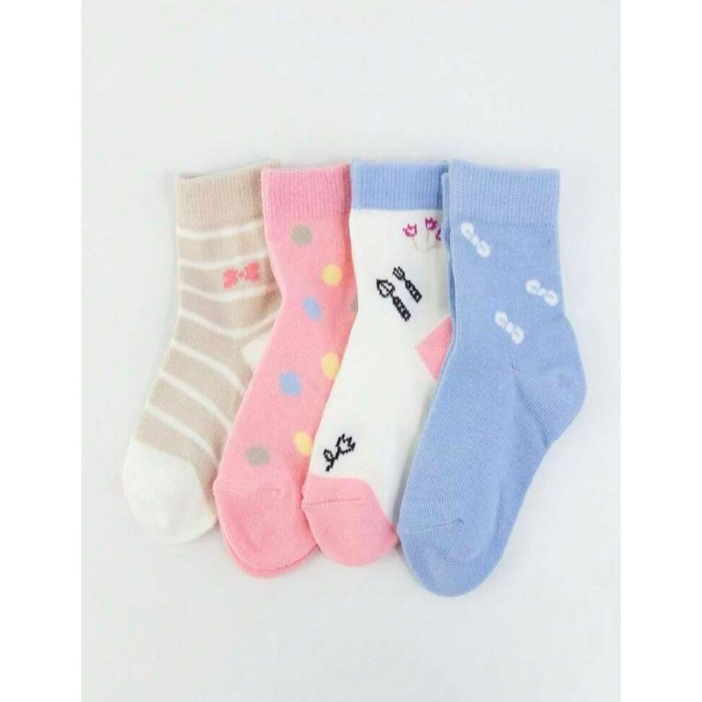Meia Infantil Menina Algodão Estampado kits com 6,12 ou 18 pares em Oferta na Shopee