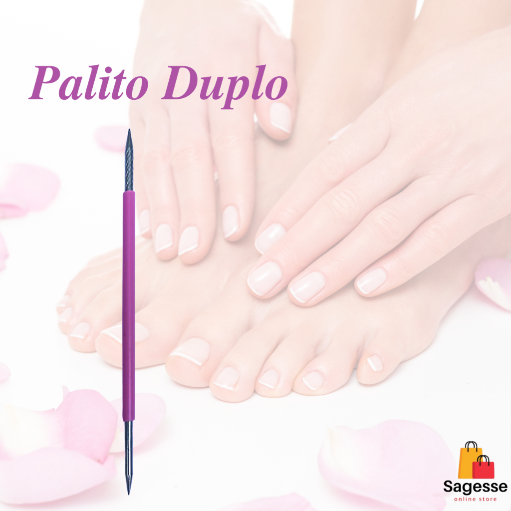 Palito Duplo 105 Cutícula Manicure Pedicure Cutelaria Unha LILÁS Silicone Esterilizável Inox Slim